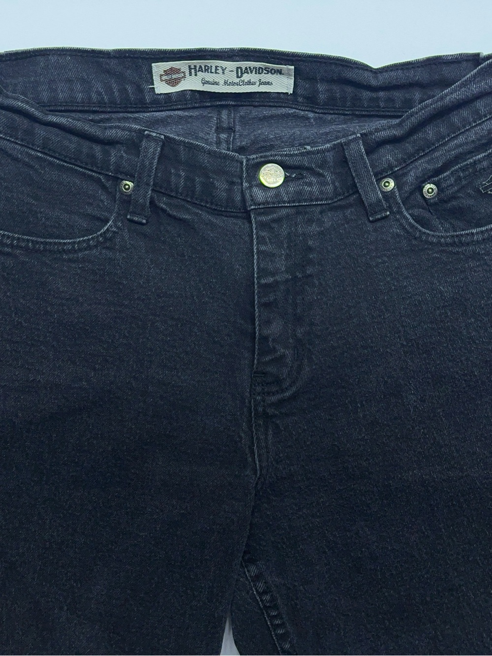 Harley Davidson Jeans Womens Size 10/P Black Denim Straight Leg 30x28
